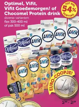Coop Optimel, Vifit, Vifit Goedemorgen! of Chocomel Protein drink aanbieding