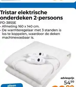 Trekpleister Tristar elektrische onderdeken 2-persoons aanbieding