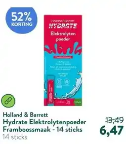 Holland & Barrett Hydrate Elektrolytenpoeder Framboossmaak - 14 sticks aanbieding