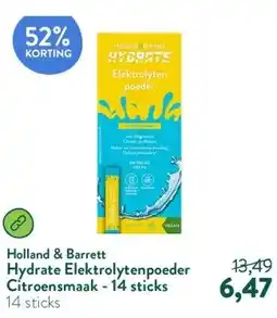 Holland & Barrett Hydrate Elektrolytenpoeder Citroensmaak - 14 sticks aanbieding