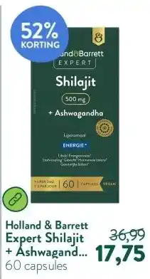 Holland & Barrett Expert Shilajit + Ashwagandha 500mg Liposomaal aanbieding