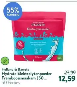 Holland & Barrett Hydrate Elektrolytenpoeder Framboossmaakam (50 porties) aanbieding