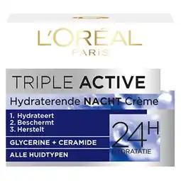 Trekpleister L'Oréal Paris Triple Active Nachtcrème aanbieding