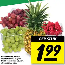 Boni Rode of witte pitloze druiven, frambozen of ananas aanbieding