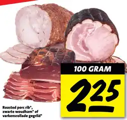 Boni Roasted porc rib, zwarte woudham of varkensrollade gegrild aanbieding
