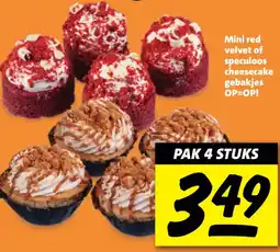 Boni Mini red velvet of speculoos cheesecake gebakjes aanbieding