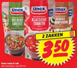 Boni Unox soep in zak aanbieding