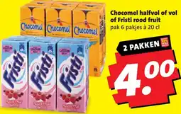 Boni Chocomel halfvol of vol of Fristi rood fruit aanbieding