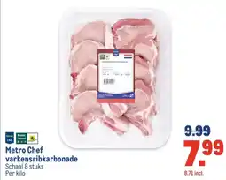 Makro Metro Chef varkensribkarbonade aanbieding