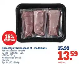 Makro Horecalijn varkenshaas of -medaillons aanbieding