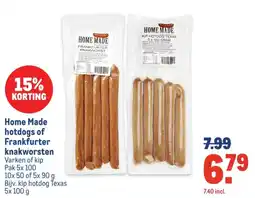 Makro Home Made hotdogs of Frankfurter knakworsten aanbieding