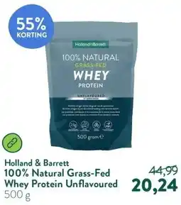 Holland & Barrett 100% Natural Grass-Fed Whey Protein Unflavoured aanbieding