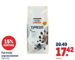 Makro Fairtrade espressobonen aanbieding