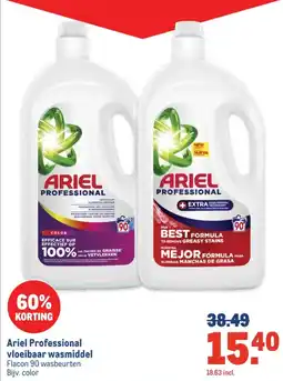 Makro Ariel Professional vloeibaar wasmiddel aanbieding