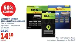 Makro Gillette of Gillette Venus grootverpakkingen aanbieding