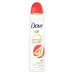 Trekpleister Dove Advanced Care Go Fresh Peach & White Blossom Antitranspirant Deodorant Spray aanbieding
