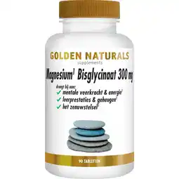 Etos Golden Naturals Magnesium Bisglycinaat 300 mg Tabletten 90 stuks aanbieding