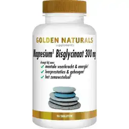 Etos Golden Naturals Magnesium Bisglycinaat 300 mg Tabletten 90 stuks aanbieding