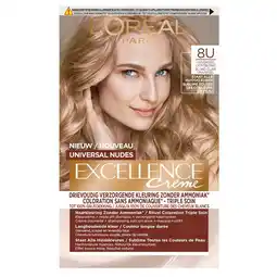 Kruidvat L’Oréal Paris Excellence 8U Nudes Lichtblond Permanente Haarverf aanbieding