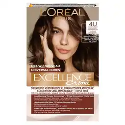 Kruidvat L’Oréal Paris Excellence Universal 4U Nudes Middenbruin Permanente Haarverf aanbieding