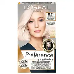 Kruidvat L'Oréal Paris Préférence Le Blonding 11.21 Ultra Licht Parelmoer Asblond Permanente Haarkleuring aanbieding