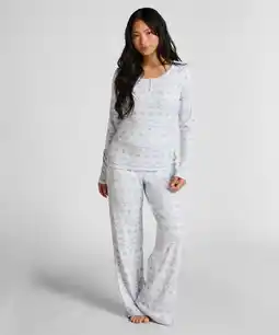 Hunkemoller Hunkemöller Jersey pyjamaset Fairisle Blauw aanbieding