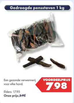 Huisdier Voordeelshop Gedroogde pensstaven 1 kg aanbieding