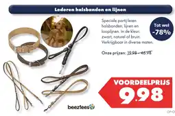 Huisdier Voordeelshop Lederen halsbanden en lijnen aanbieding