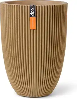 Intratuin Capi Europe vaas Groove beige D 46 H 58 cm aanbieding