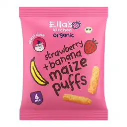 Etos Ella's Kitchen Maize Puffs Aardbei Banaan Snack Biologisch 6+ Maanden 20 GR aanbieding
