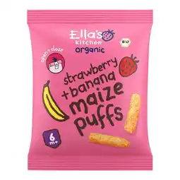 Etos Ella's Kitchen Maize Puffs Aardbei Banaan Snack Biologisch 6+ Maanden 20 GR aanbieding