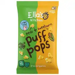 Etos Ella's Kitchen Bio Puff Pops Erwt Maïs Snack Bio 10+ Maanden aanbieding