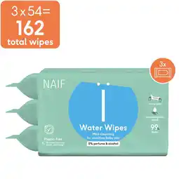 Etos Naïf Plasticvrije Water Billendoekjes 3x54 stuks aanbieding