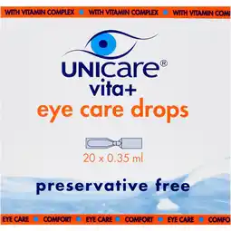 Etos Unicare Vita+ Eye Care Drops aanbieding