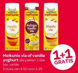 Spar Melkunie vla of vanille yoghurt aanbieding