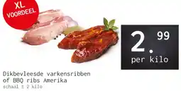 Naanhof Dikbevleesde varkensribben of BBQ ribs Amerika aanbieding