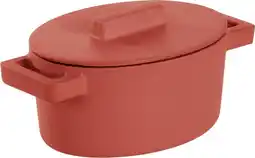 Bol.com Sambonet - Gietijzer Braadpan Rood - Ovaal -13 cm x 10 cm incl deksel aanbieding