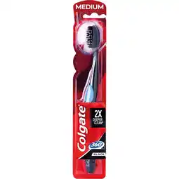 Kruidvat Colgate 360 Black Charcoal Medium Tandenborstel aanbieding