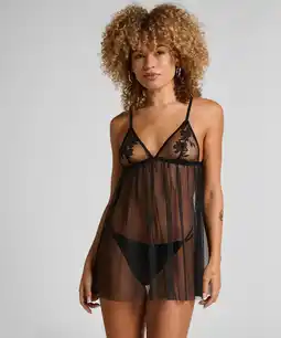 Hunkemoller Hunkemöller Babydoll Hilton Zwart aanbieding