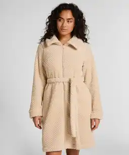 Hunkemoller Hunkemöller Fleece badjas met rits Wit aanbieding