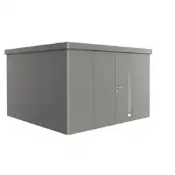 Praxis Biohort Metalen Tuinhuis Neo - Kwartsgrijs Metallic - 348x348cm - Dubbele Deur aanbieding