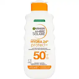 Etos Garnier Ambre Solaire Hydra 24H Protect Lotion Zonnebrandcrème SPF 50 175ml waterresistent aanbieding