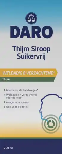 Etos Daro Thijm Siroop Suikervrij 200 ML aanbieding