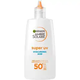 Etos Garnier Ambre Solaire Super UV Hyaluronzuur Hydraterende Fluid SPF50+ 40 ML aanbieding