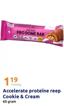 Action Accelerate proteïne reep Cookie & Cream aanbieding