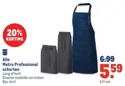 Makro Alle Metro Professional schorten aanbieding