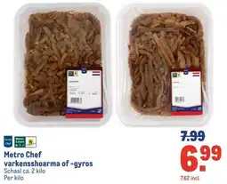Makro Metro Chef varkensshoarma of gyros aanbieding
