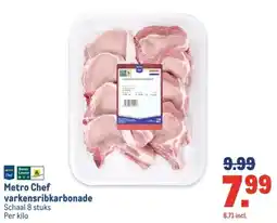 Makro Metro Chef varkensribkarbonade aanbieding