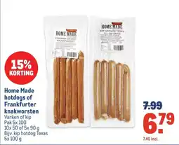 Makro Home made hotdogs of Frankfurter knakworsten aanbieding