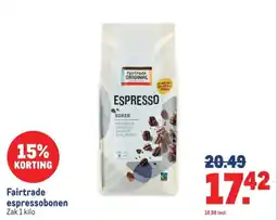 Makro Fairtrade espressobonen aanbieding